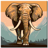 Mammoth in prehistoric times - painting by numbers